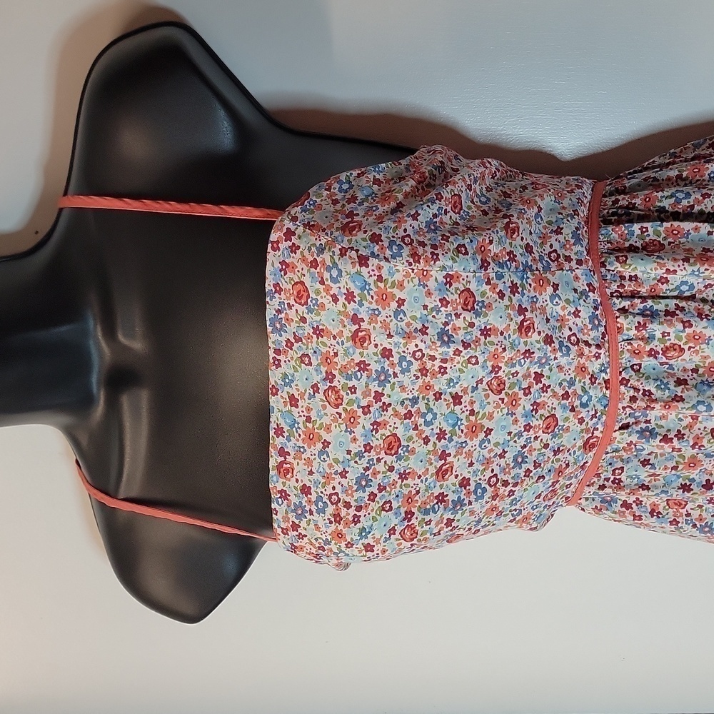 AaKaa Tiered Floral Criss-cross Back Midi Dress - Picture 5 of 10